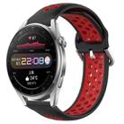 For Huawei Watch 3 Pro 22mm Perforated Breathable Sports Silicone Watch Band(Black+ Red) - 1