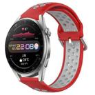 For Huawei Watch 3 Pro 22mm Perforated Breathable Sports Silicone Watch Band(Red+Grey) - 1