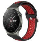 For Huawei GT2 Pro 22mm Perforated Breathable Sports Silicone Watch Band(Black+ Red) - 1