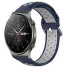 For Huawei GT2 Pro 22mm Perforated Breathable Sports Silicone Watch Band(Midnight Blue + Gray) - 1