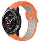 For Honor Watch GS Pro 22mm Perforated Breathable Sports Silicone Watch Band(Orange+Grey) - 1