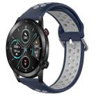 For Honor Magic Watch 2 46mm 22mm Perforated Breathable Sports Silicone Watch Band(Midnight Blue + Gray) - 1