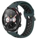For Honor Watch Dream 22mm Perforated Breathable Sports Silicone Watch Band(Olive Green+Black) - 1
