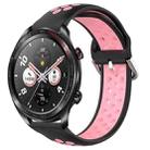 For Honor Watch Dream 22mm Perforated Breathable Sports Silicone Watch Band(Black+Pink) - 1