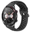 For Honor Watch Dream 22mm Perforated Breathable Sports Silicone Watch Band(Black) - 1