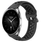 For Xiaomi Watch S2 42mm 22mm Perforated Breathable Sports Silicone Watch Band(Black) - 1