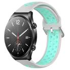 For Xiaomi MI Watch S1 22mm Perforated Breathable Sports Silicone Watch Band(Grey+Water Duck) - 1