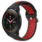 For Xiaomi MI Watch S1 Pro 22mm Perforated Breathable Sports Silicone Watch Band(Black+Red) - 1