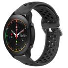 For Xiaomi MI Watch S1 Pro 22mm Perforated Breathable Sports Silicone Watch Band(Black) - 1