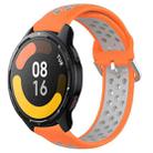 For Xiaomi Watch S1 Active 22mm Perforated Breathable Sports Silicone Watch Band(Orange+Grey) - 1