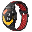 For Xiaomi Watch S1 Active 22mm Perforated Breathable Sports Silicone Watch Band(Black+Red) - 1