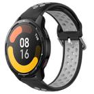 For Xiaomi Watch S1 Active 22mm Perforated Breathable Sports Silicone Watch Band(Black+Grey) - 1