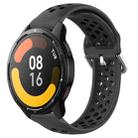 For Xiaomi Watch S1 Active 22mm Perforated Breathable Sports Silicone Watch Band(Black) - 1