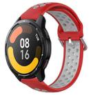 For Xiaomi Watch S1 Active 22mm Perforated Breathable Sports Silicone Watch Band(Red+Grey) - 1
