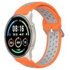 For Xiaomi MI Watch Sport 22mm Perforated Breathable Sports Silicone Watch Band(Orange+Grey) - 1