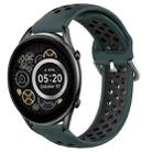 For Xiaomi Haylou RT2 LS10 22mm Perforated Breathable Sports Silicone Watch Band(Olive Green+Black) - 1