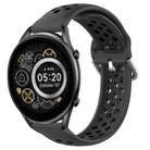 For Xiaomi Haylou RT2 LS10 22mm Perforated Breathable Sports Silicone Watch Band(Black) - 1