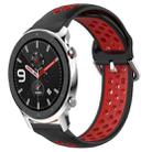 For Amazfit GTR 4 22mm Perforated Breathable Sports Silicone Watch Band(Black+ Red) - 1