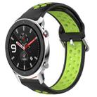 For Amazfit GTR 4 Pro 22mm Perforated Breathable Sports Silicone Watch Band(Black+ Lime) - 1