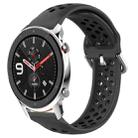 For Amazfit GTR 4 Pro 22mm Perforated Breathable Sports Silicone Watch Band(Black) - 1