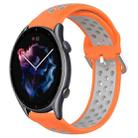 For Amazfit GTR 3 Pro 22mm Perforated Breathable Sports Silicone Watch Band(Orange+Grey) - 1