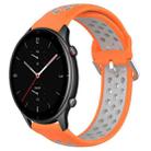 For Amazfit GTR 2e 22mm Perforated Breathable Sports Silicone Watch Band(Orange+Grey) - 1