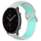 For Amazfit GTR 2e 22mm Perforated Breathable Sports Silicone Watch Band(Grey+Water Duck) - 1