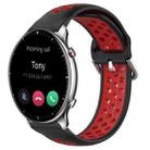 For Amazfit GTR 2 22mm Perforated Breathable Sports Silicone Watch Band(Black+ Red) - 1