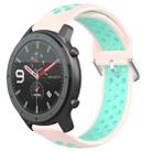 For Amazfit GTR 47mm 22mm Perforated Breathable Sports Silicone Watch Band(Pink+ Water Duck) - 1