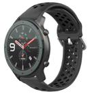 For Amazfit GTR 47mm 22mm Perforated Breathable Sports Silicone Watch Band(Black) - 1