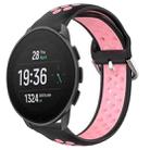 For Suunto 9 Peak Pro 22mm Perforated Breathable Sports Silicone Watch Band(Black+Pink) - 1