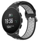 For Suunto 9 Peak Pro 22mm Perforated Breathable Sports Silicone Watch Band(Black+ Grey) - 1