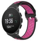 For Suunto 9 Peak Pro 22mm Perforated Breathable Sports Silicone Watch Band(Black+Rose Red) - 1