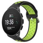 For Suunto 9 Peak Pro 22mm Perforated Breathable Sports Silicone Watch Band(Black+ Lime) - 1