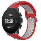 For Suunto 9 Peak Pro 22mm Perforated Breathable Sports Silicone Watch Band(Red+Grey) - 1