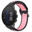 For Suunto 9 Peak 22mm Perforated Breathable Sports Silicone Watch Band(Black+Pink) - 1