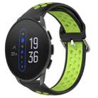 For Suunto 9 Peak 22mm Perforated Breathable Sports Silicone Watch Band(Black+ Lime) - 1