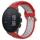 For Suunto 9 Peak 22mm Perforated Breathable Sports Silicone Watch Band(Red+Grey) - 1