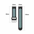 For Suunto 9 Peak 22mm Perforated Breathable Sports Silicone Watch Band(Grey+Water Duck) - 8