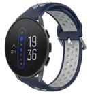 For Suunto 9 Peak 22mm Perforated Breathable Sports Silicone Watch Band(Midnight Blue + Gray) - 1