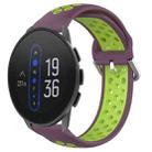 For Suunto 9 Peak 22mm Perforated Breathable Sports Silicone Watch Band(Purple+Lime) - 1