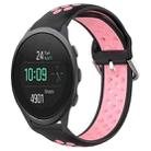 For Suunto 5 Peak 22mm Perforated Breathable Sports Silicone Watch Band(Black+Pink) - 1