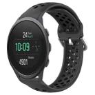 For Suunto 5 Peak 22mm Perforated Breathable Sports Silicone Watch Band(Black) - 1
