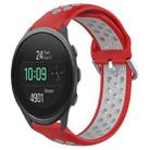 For Suunto 5 Peak 22mm Perforated Breathable Sports Silicone Watch Band(Red+Grey) - 1