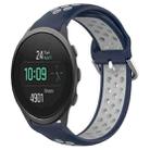 For Suunto 5 Peak 22mm Perforated Breathable Sports Silicone Watch Band(Midnight Blue + Gray) - 1