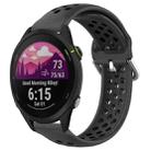 For Garmin Forerunner 255 Music 22mm Perforated Breathable Sports Silicone Watch Band(Black) - 1