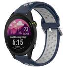 For Garmin Forerunner 255 Music 22mm Perforated Breathable Sports Silicone Watch Band(Midnight Blue + Gray) - 1