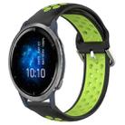 For Garmin Venu 2 22mm Perforated Breathable Sports Silicone Watch Band(Black+ Lime) - 1