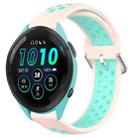 For Garmin Forerunner 265 Music 22mm Perforated Breathable Sports Silicone Watch Band(Pink+ Water Duck) - 1