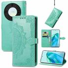For Honor Magic5 Lite Mandala Flower Embossed Leather Phone Case(Green) - 1